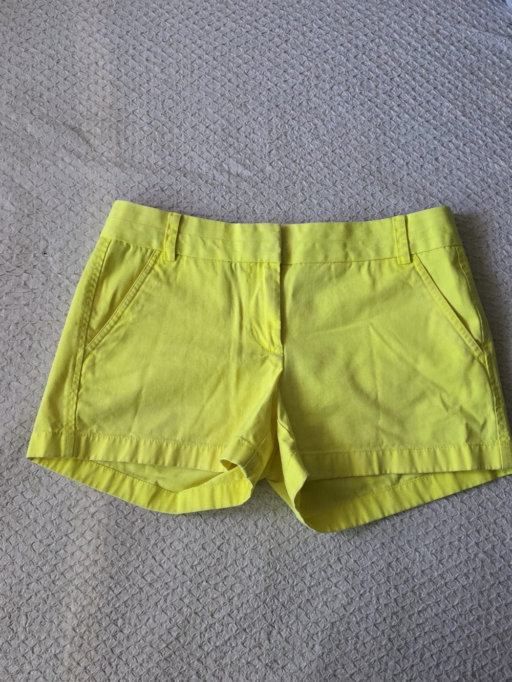 J. Crew Neon Yellow High Waist Chino Women's Shorts Size 6